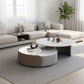 Table basse pivotante aspect marbre