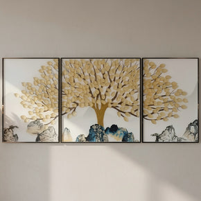 Tableau mural Arbre au feuillage doré Tableu