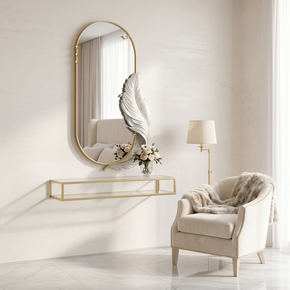 Décoration Murale Artistique en Fer avec Miroir