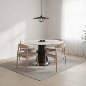 Table de salle à manger ronde sur pied