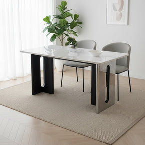 Table de salle à manger rectangulaire bicolore