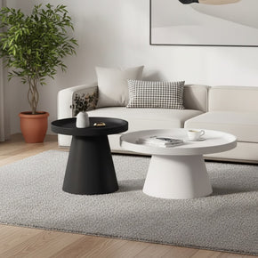 Ensemble de table basse minimaliste en forme de tambour