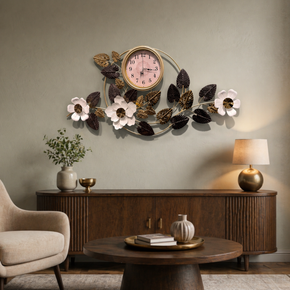 Décoration Murale Artistique en Fer avec Horloge