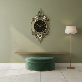 Décoration Murale Artistique en Fer avec Horloge