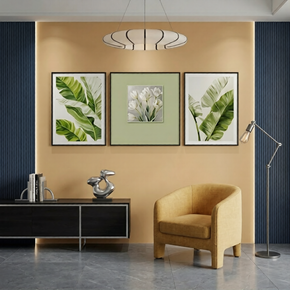 Triptyque de la tranquillité verdoyante Tableu