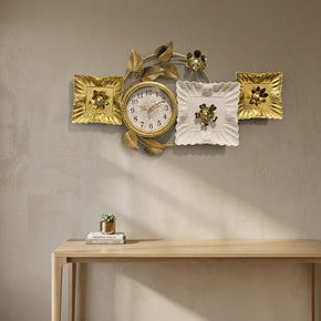 Horloge Murale Design Sculptée Or – Décoration Murale Luxe Contemporaine