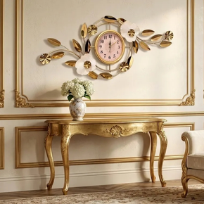 Décoration Murale Artistique en Fer avec Horloge