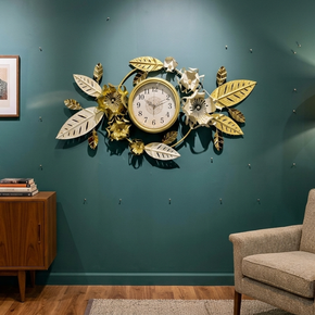 Décoration Murale Artistique en Fer avec Horloge
