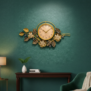 Décoration Murale Artistique en Fer avec Horloge