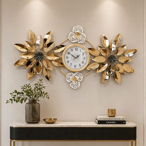 Décoration Murale Artistique en Fer avec Horloge