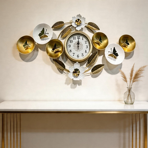 Décoration Murale Artistique en Fer avec Horloge