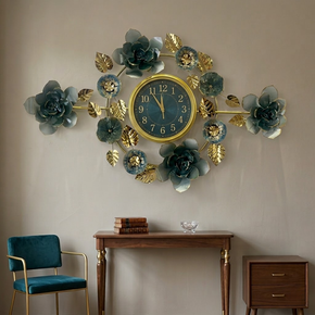 Décoration Murale Artistique en Fer avec Horloge