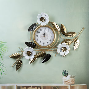 Décoration Murale Artistique en Fer avec Horloge