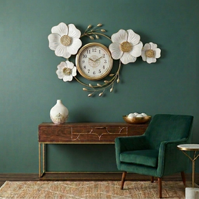 Décoration Murale Artistique en Fer avec Horloge