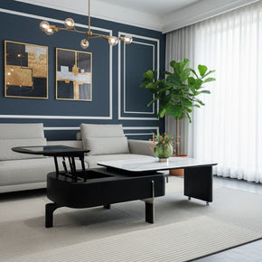 Table basse relevable noire et blanche