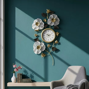 Décoration Murale Artistique en Fer avec Horloge