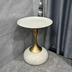 Petite Table de Salon Élégante - Style Moderne avec Base Bombée en Céramique