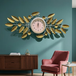 Décoration Murale Artistique en Fer avec Horloge