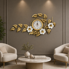 Décoration Murale Artistique en Fer avec Horloge