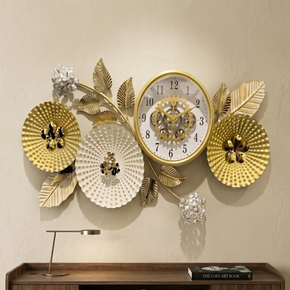 Décoration Murale Artistique en Fer avec Horloge
