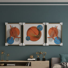 Art mécanique abstrait orange et bleu