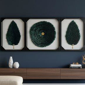 Art de feuilles texturées vert foncé