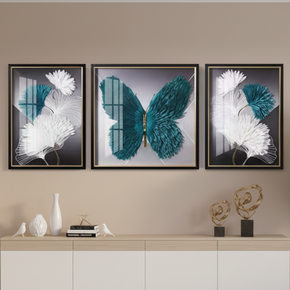 Art du papillon à plumes bleues
