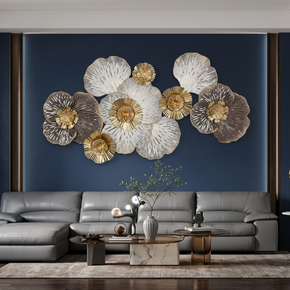 Tableau Métal Abstrait Fleurs – Décoration Murale Élégante