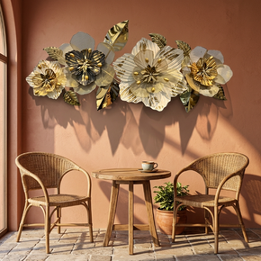 Décoration Murale Design en Métal - Composition Florale Chic et Moderne