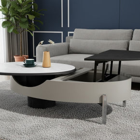 Table basse ovale relevable