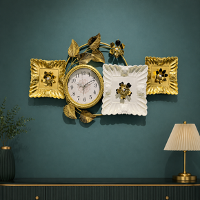 Décoration Murale Artistique en Fer avec Horloge