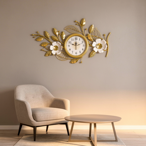 Décoration Murale Artistique en Fer avec Horloge