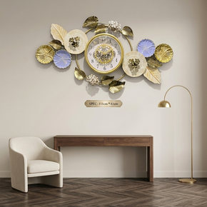 Décoration Murale Artistique en Fer avec Horloge